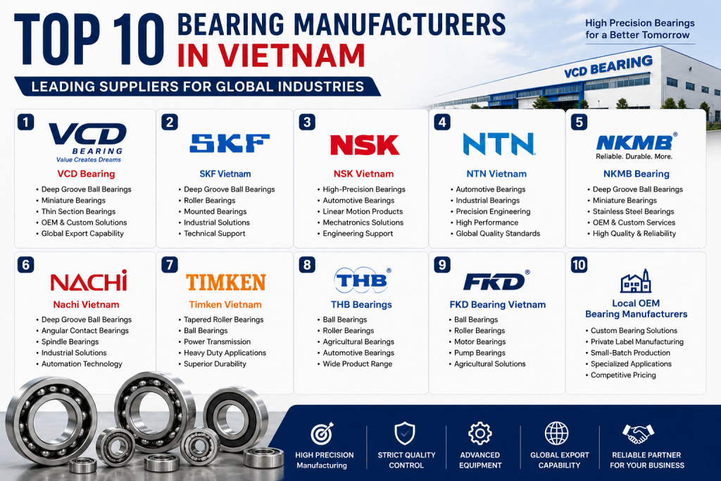 Top 10 Bearing Manufacturers in Vietnam: Leading Suppliers for Global Industries Top 10 Bearing Manufacturers in Vietnam: Leading Suppliers for Global Industries